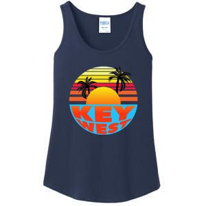 Retro Sunset Key West Florida Ladies Essential Tank