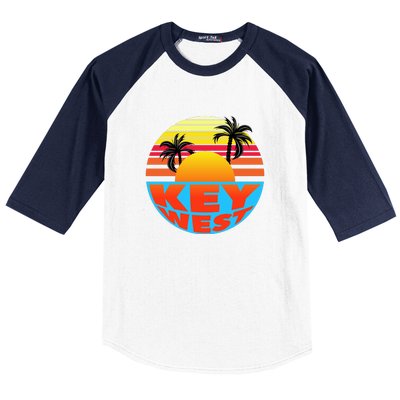 Retro Sunset Key West Florida Baseball Sleeve Shirt