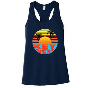 Retro Sunset Key West Florida Women's Racerback Tank