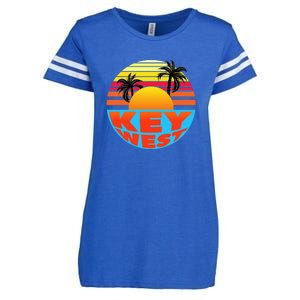 Retro Sunset Key West Florida Enza Ladies Jersey Football T-Shirt