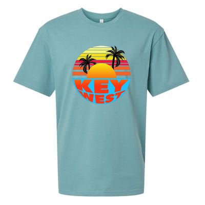 Retro Sunset Key West Florida Sueded Cloud Jersey T-Shirt