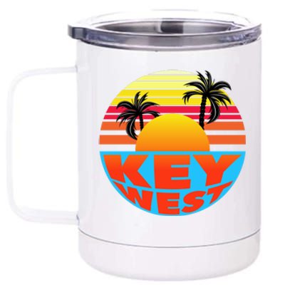 Retro Sunset Key West Florida 12 oz Stainless Steel Tumbler Cup