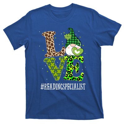 Reading Specialist Love St Patricks Day Gnome Leopard Gift T-Shirt