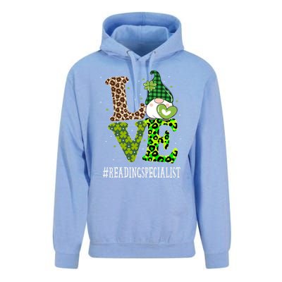 Reading Specialist Love St Patricks Day Gnome Leopard Gift Unisex Surf Hoodie