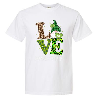 Reading Specialist Love St Patricks Day Gnome Leopard Gift Garment-Dyed Heavyweight T-Shirt