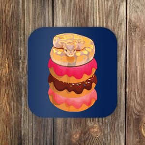 Reptile Snake Lovers Ball Python With Doughnuts Coaster