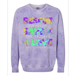 Rescue Save Love For A Animal Lover Dog Rescue Animal Rescue Colorblast Crewneck Sweatshirt