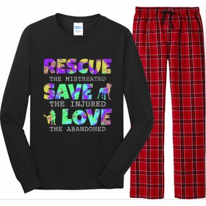 Rescue Save Love For A Animal Lover Dog Rescue Animal Rescue Long Sleeve Pajama Set