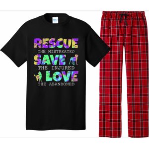 Rescue Save Love For A Animal Lover Dog Rescue Animal Rescue Pajama Set