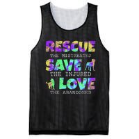 Rescue Save Love For A Animal Lover Dog Rescue Animal Rescue Mesh Reversible Basketball Jersey Tank