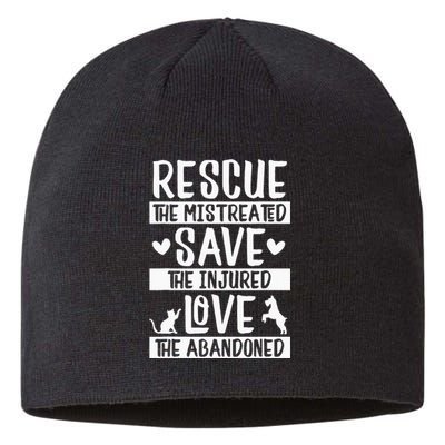 Rescue Save Love Pet Animal Rescue Gifts for Dog & Cat Lover Sustainable Beanie