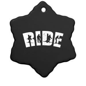 Ride Ski Lover Gift Ceramic Star Ornament