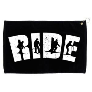 Ride Ski Lover Gift Grommeted Golf Towel