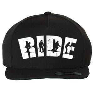 Ride Ski Lover Gift Wool Snapback Cap