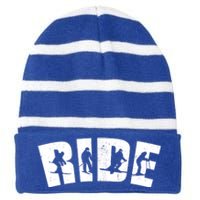 Ride Ski Lover Gift Striped Beanie with Solid Band