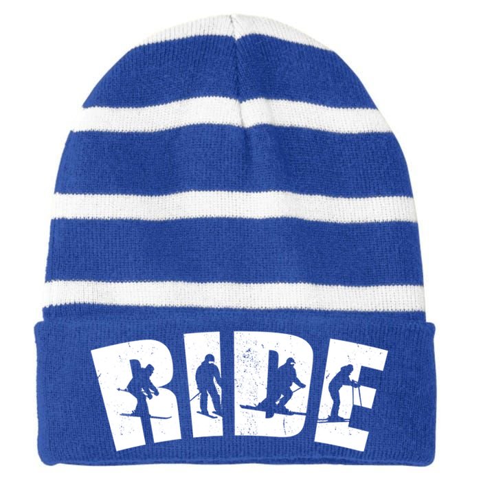 Ride Ski Lover Gift Striped Beanie with Solid Band