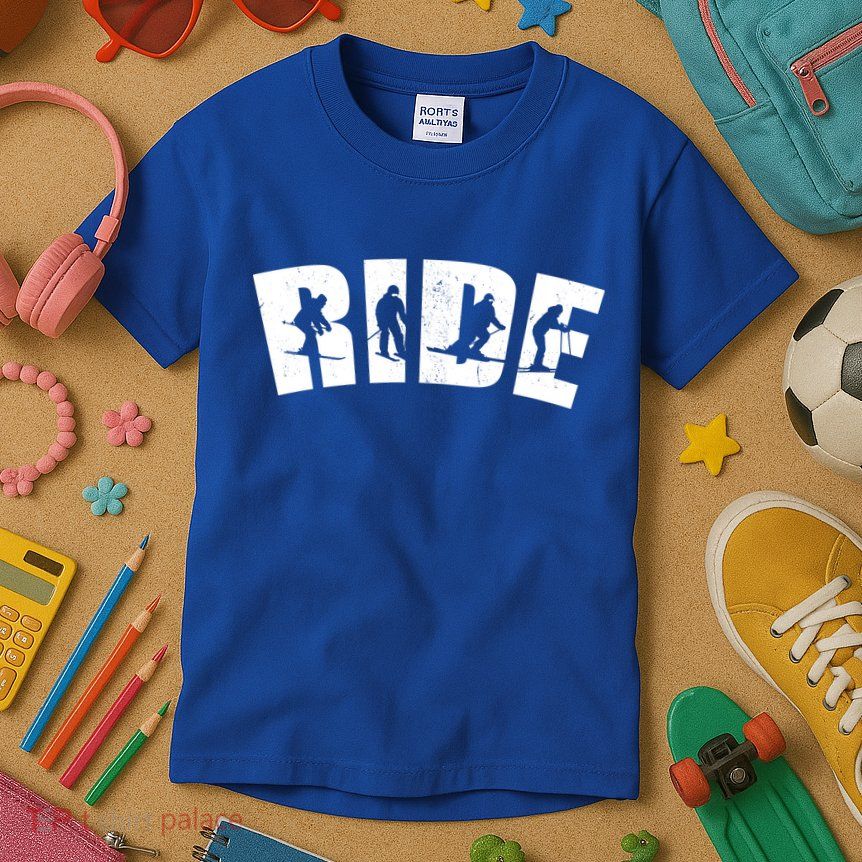 Ride Ski Lover Gift Kids T-Shirt