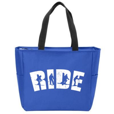 Ride Ski Lover Gift Zip Tote Bag