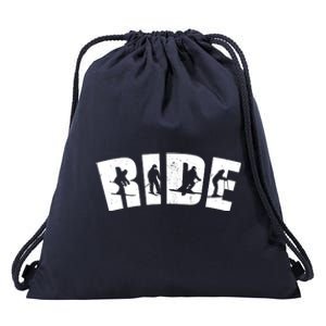 Ride Ski Lover Gift Drawstring Bag