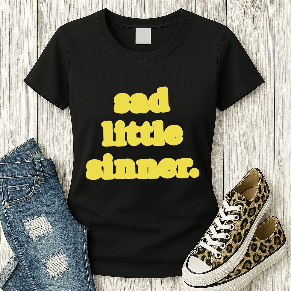 Raye Sad Little Sinner Let There Be Light Womens T-Shirt