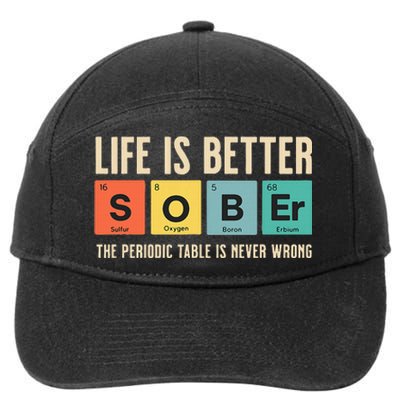 Recovery Sobriety Life Is Better Sober Periodic Table 7-Panel Snapback Hat