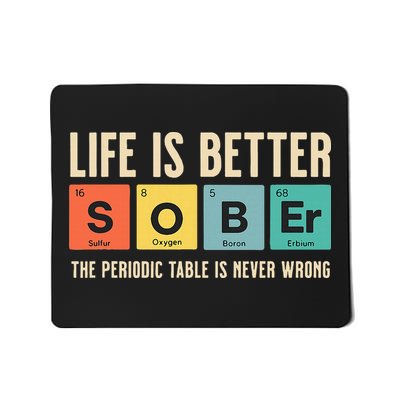 Recovery Sobriety Life Is Better Sober Periodic Table Mousepad
