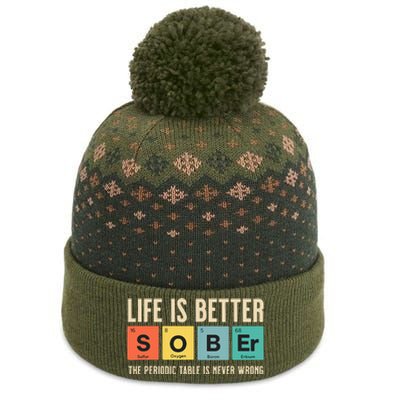 Recovery Sobriety Life Is Better Sober Periodic Table The Baniff Cuffed Pom Beanie