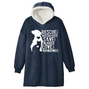 Rescue Save Love: Animal Rescue Dog Lover Cat Lover Gift Hooded Wearable Blanket