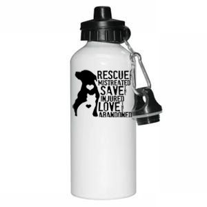 Rescue Save Love: Animal Rescue Dog Lover Cat Lover Gift Aluminum Water Bottle