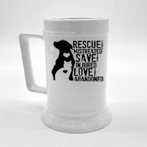 Rescue Save Love: Animal Rescue Dog Lover Cat Lover Gift Beer Stein