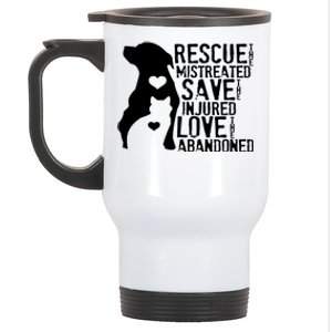 Rescue Save Love: Animal Rescue Dog Lover Cat Lover Gift Stainless Steel Travel Mug