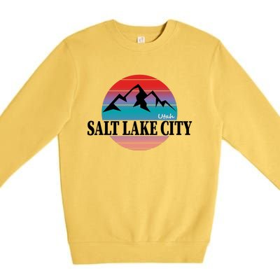 Retro Salt Lake City Utah Premium Crewneck Sweatshirt