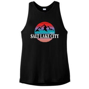 Retro Salt Lake City Utah Ladies PosiCharge Tri-Blend Wicking Tank