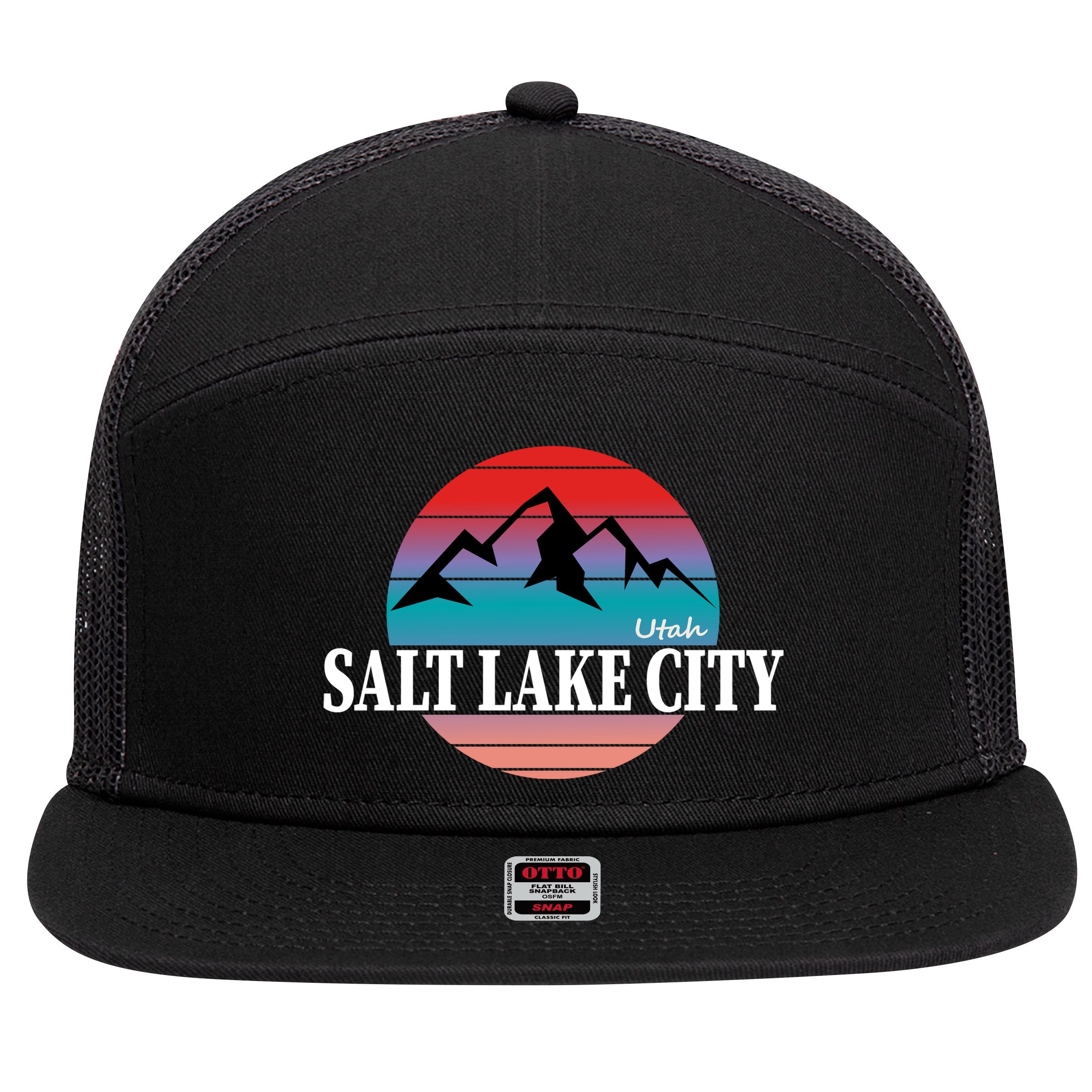 Retro Salt Lake City Utah 7 Panel Mesh Trucker Snapback Hat