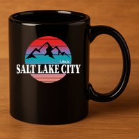 Retro Salt Lake City Utah 11oz C Handle Ceramic Mug