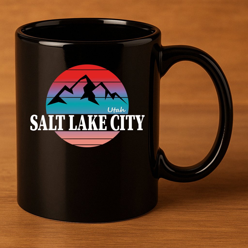 Retro Salt Lake City Utah 11oz C Handle Ceramic Mug