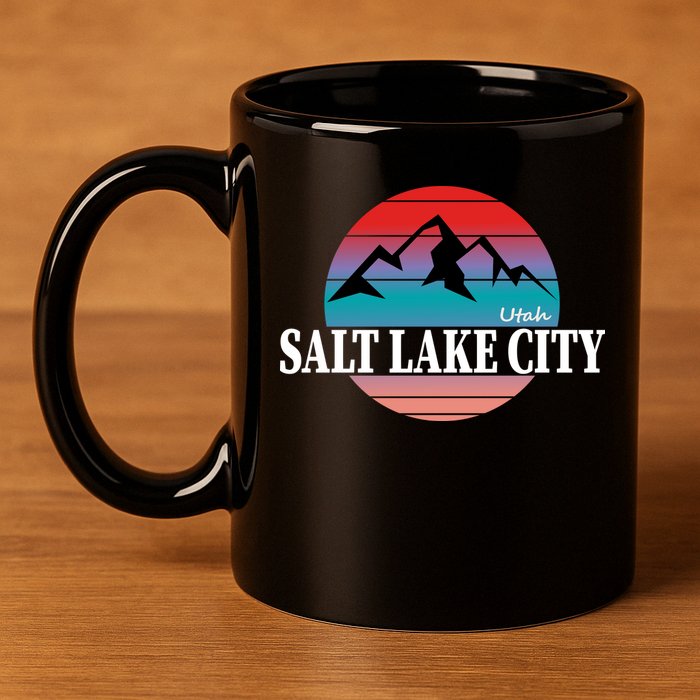 Retro Salt Lake City Utah 11oz C Handle Ceramic Mug