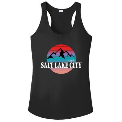 Retro Salt Lake City Utah Ladies PosiCharge Competitor Racerback Tank