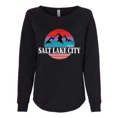 Retro Salt Lake City Utah Womens California Wash Sweatshirt