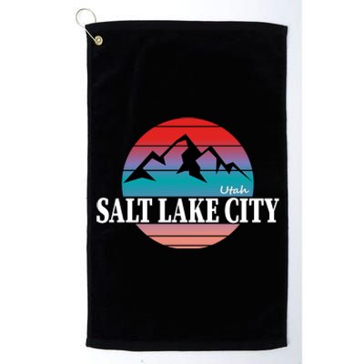 Retro Salt Lake City Utah Platinum Collection Golf Towel