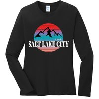 Retro Salt Lake City Utah Ladies Long Sleeve Shirt