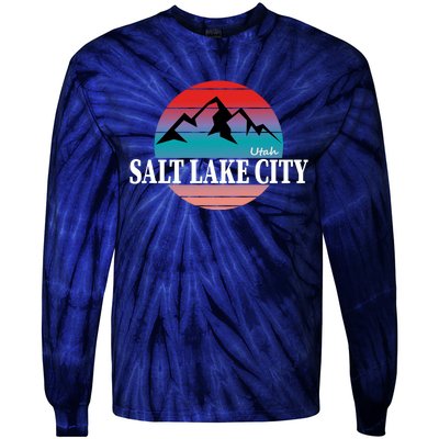 Retro Salt Lake City Utah Tie-Dye Long Sleeve Shirt