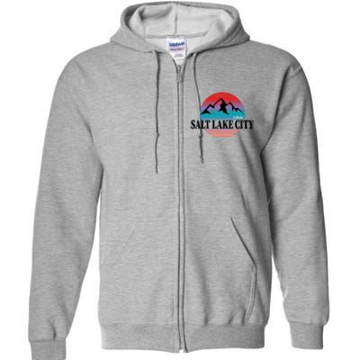 Retro Salt Lake City Utah Full Zip Hoodie