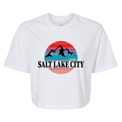 Retro Salt Lake City Utah Bella+Canvas Jersey Crop Tee