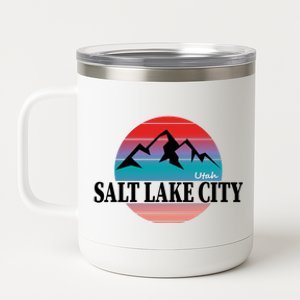 Retro Salt Lake City Utah 12 oz Stainless Steel Tumbler Cup