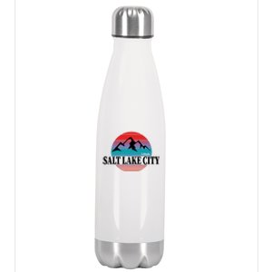 Retro Salt Lake City Utah Stainless Steel Insulated Water Bottle