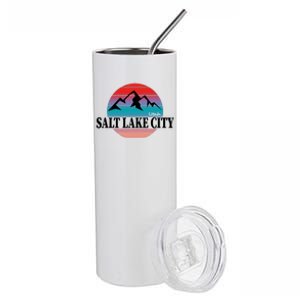 Retro Salt Lake City Utah Stainless Steel Tumbler