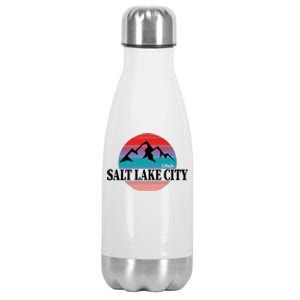 Retro Salt Lake City Utah Stainless Steel Insulated Water Bottle