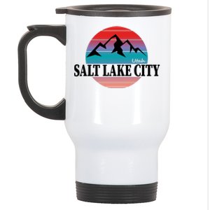 Retro Salt Lake City Utah Stainless Steel Travel Mug