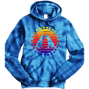 Retro Sunset Labrador Kissing Dogs Valentines Day Dog Lover Cute Gift Tie Dye Hoodie